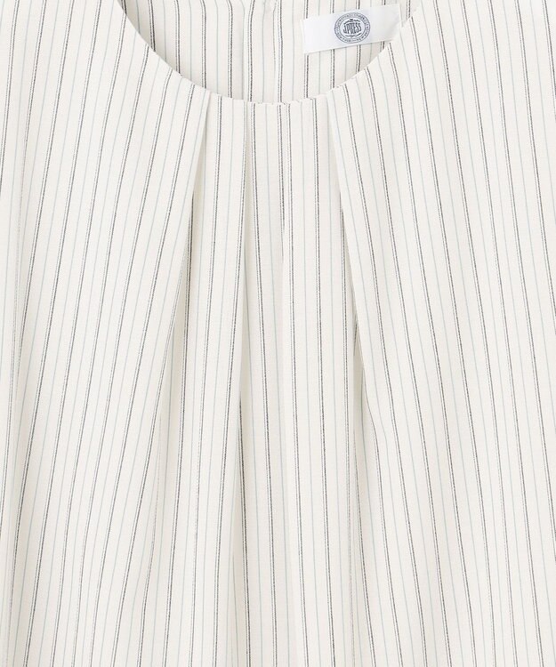 J.PRESS LADIES L シアーストライプ&チェック カットソー ベージュ系1