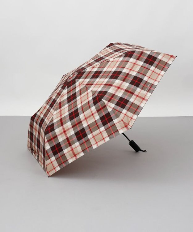 AURORA 【MACKINTOSH LONDON（マッキントッシュ ロンドン）】先染めチェック雨傘（折りたたみ傘） ブラウン