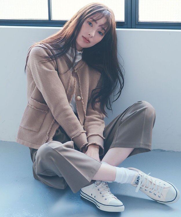 Feroux 【2WAY・洗える】リボンタイシアータートル カットソー ホワイト系