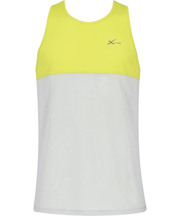 CW-X 【UNISEX】 CW-X ランニングシャツ メッシュ素材 涼しい着ごこち スポーツウェア ノースリーブ ユニセックス DLR160 /ワコール イエロー