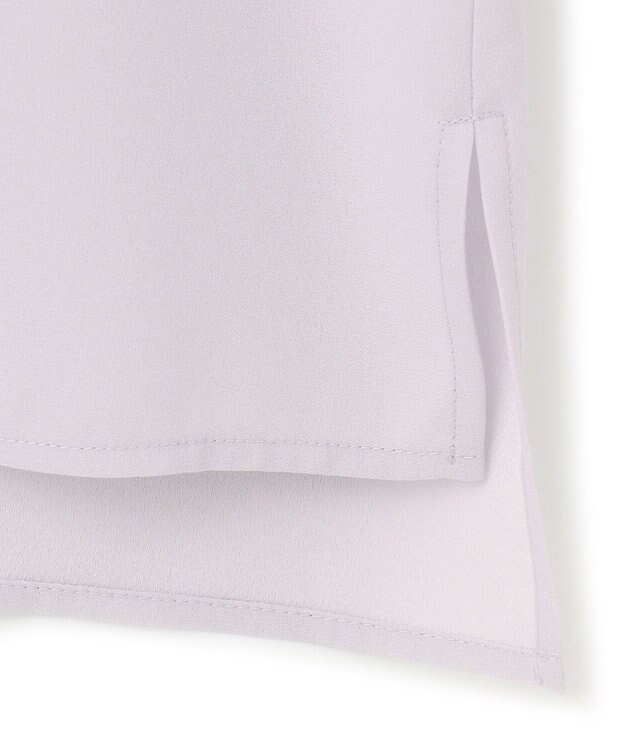 23区 【洗える】 バックサテンアムンゼン スタンドカラー ブラウス ライラック系