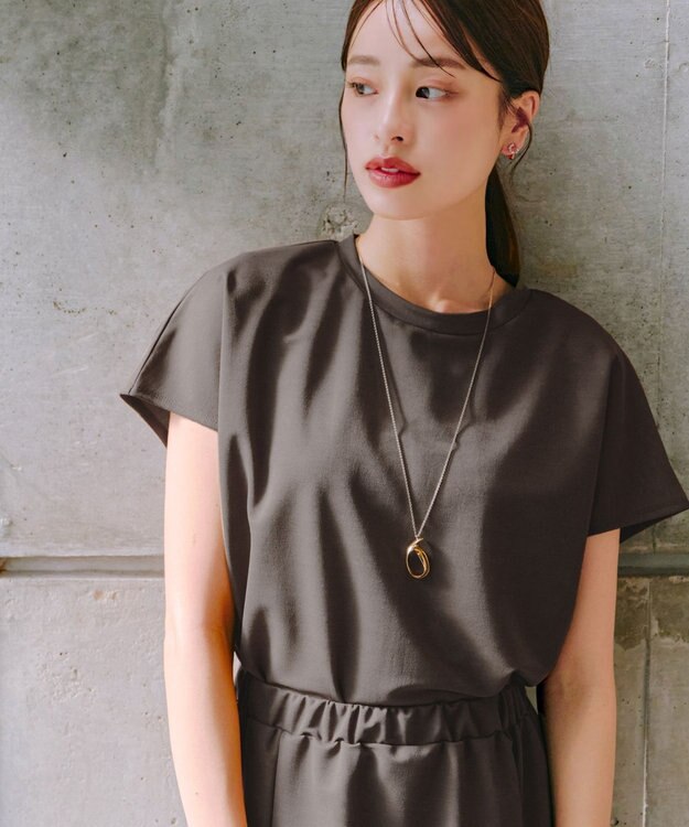 Tiaclasse 【洗える】フレンチスリーブカノコトップス カーキ