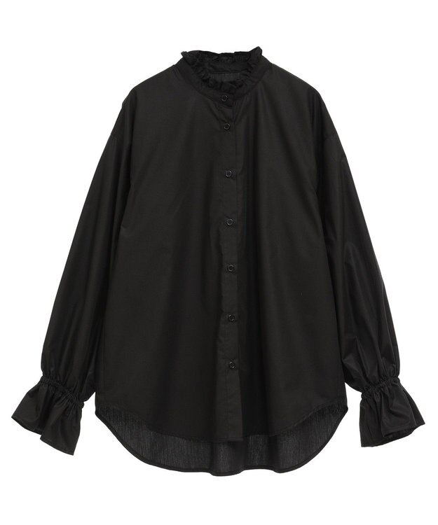 CRAFT STANDARD BOUTIQUE スタンドフリルブラウス Black