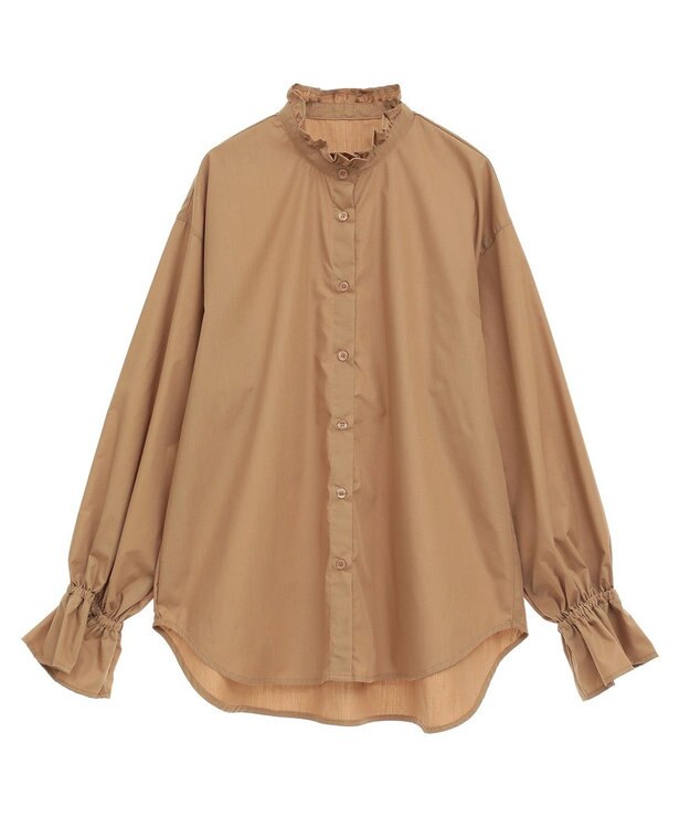 CRAFT STANDARD BOUTIQUE スタンドフリルブラウス Beige