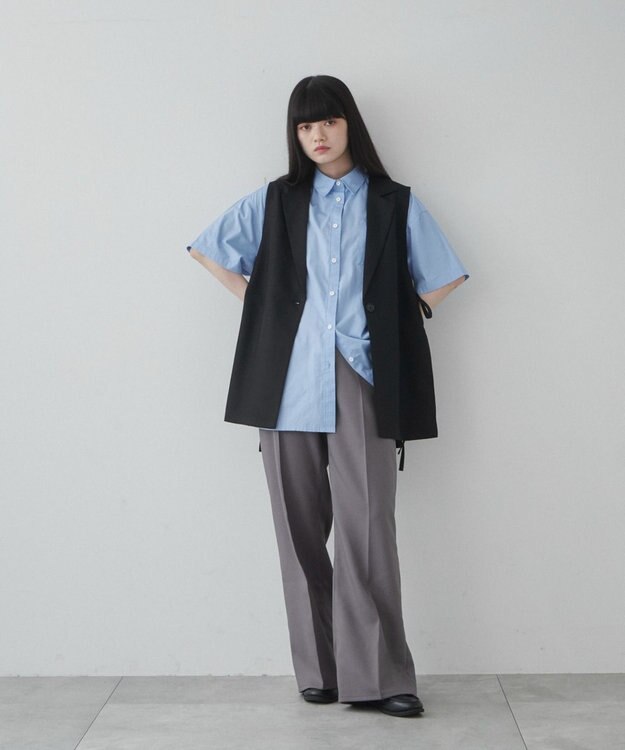 WEGO 【ユニセックス着用ITEM】ルーズフィットフレアトラウザー グレー