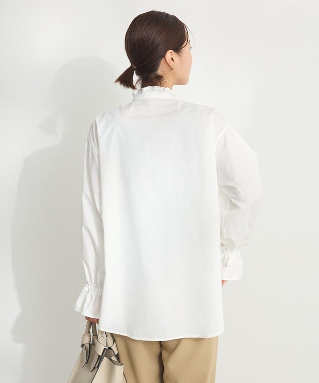 CRAFT STANDARD BOUTIQUE スタンドフリルブラウス Off White