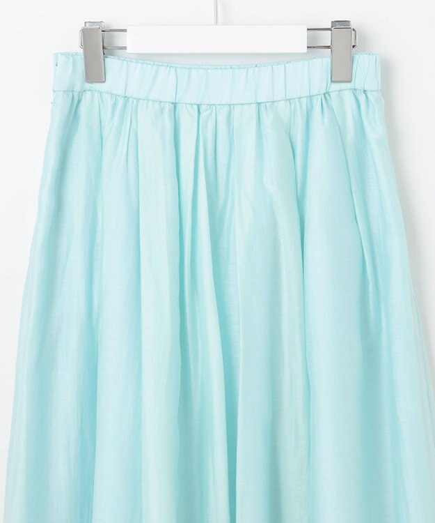 自由区 【洗える】エアリータック スカート サックス