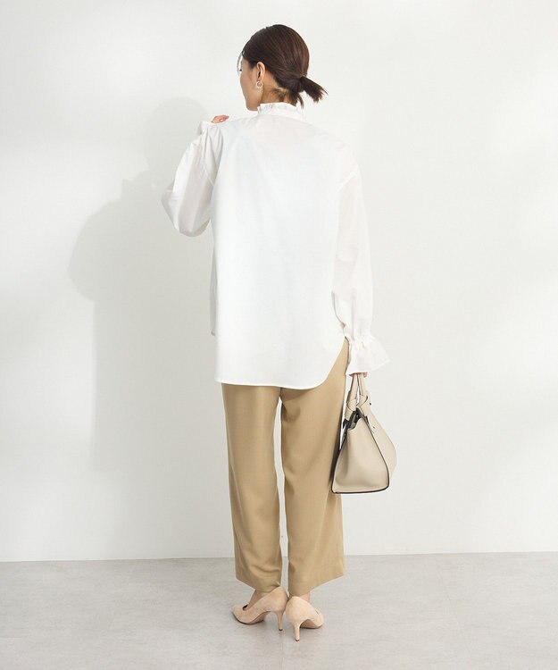 CRAFT STANDARD BOUTIQUE スタンドフリルブラウス Off White