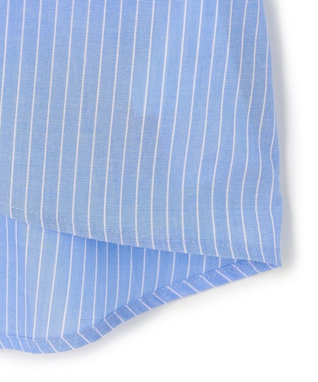 ICB L ソフトコットンローン シャツブラウス ブルーストライプ