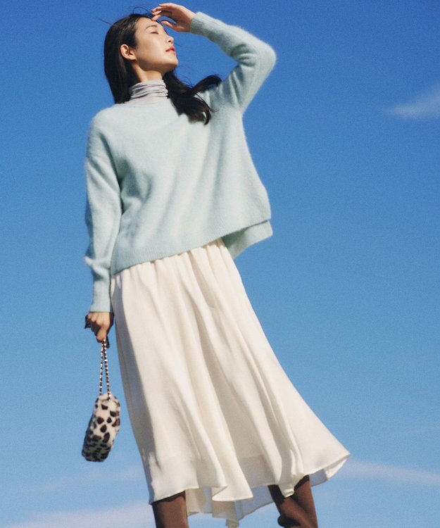 23区 L 【洗える】ベアタートル シアー カットソー スモーキーグリーン系