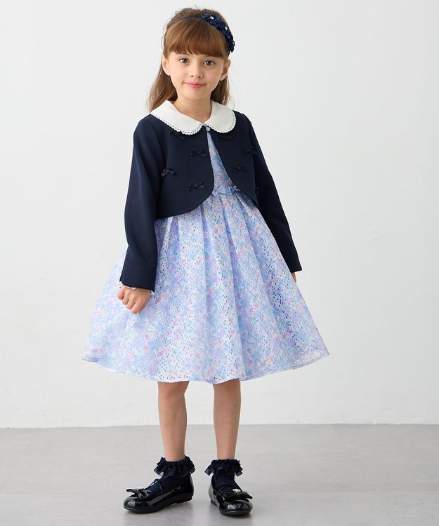 ANY KIDS グログランリボンジャケット ネイビー