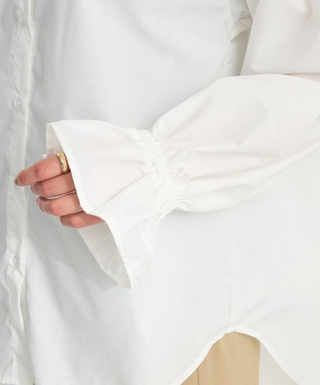 CRAFT STANDARD BOUTIQUE スタンドフリルブラウス Off White