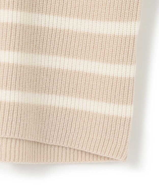 23区 S 【Oggi2月号掲載/洗える】ウールカシミヤ ボーダー ニット ベージュ×オフ
