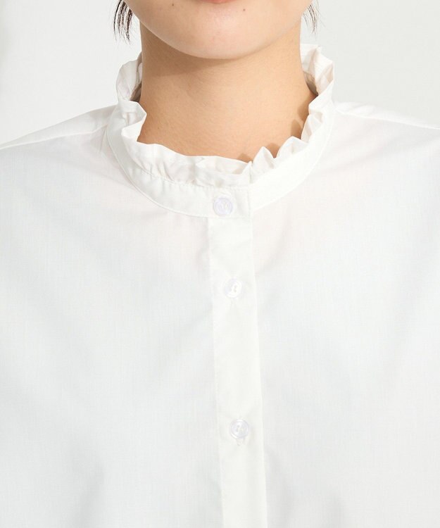 CRAFT STANDARD BOUTIQUE スタンドフリルブラウス Off White