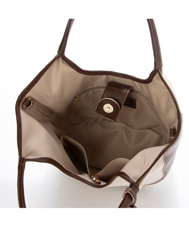 UNBILLION ペルケ perche / キャンバス・牛革トリミング2wayトート ブラウン