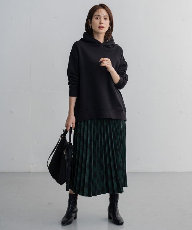 ANY 【14色展開/洗える】ウーリッシュ プリーツスカート グリーン（タータンチェック）