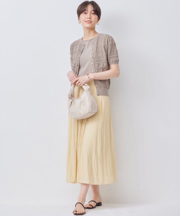 組曲 【WEB限定】ギャザーライトデシン タックスカート カスタード系