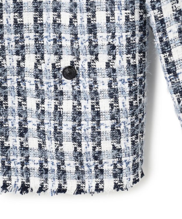 BEIGE， BERYL / ファンシーツイードノーカラージャケット Navy Mix