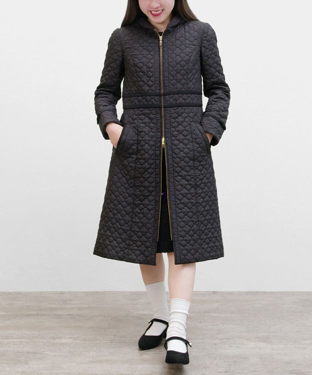 TOCCA LAURA キルティングロングコート ブラック系
