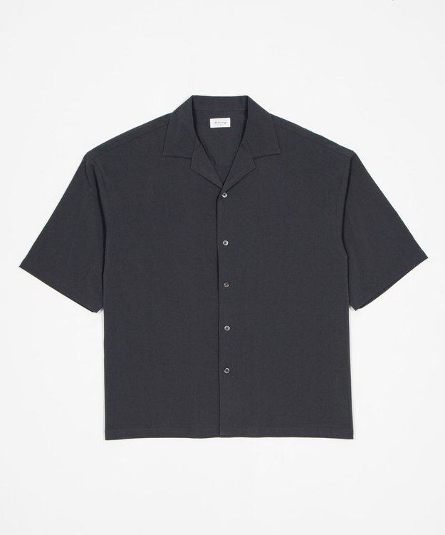 WEGO 【ユニセックス着用ITEM】クレープオープンカラーシャツ（SS） ブラック中濃色