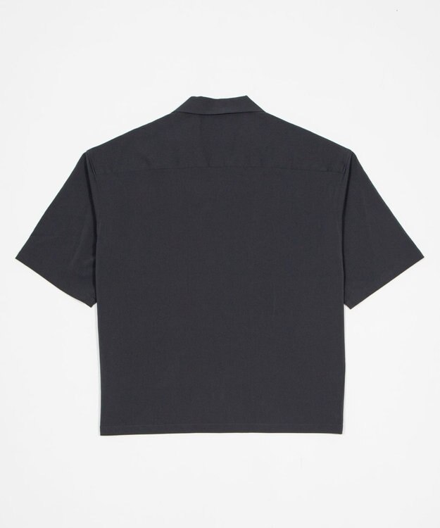 WEGO 【ユニセックス着用ITEM】クレープオープンカラーシャツ（SS） ブラック中濃色