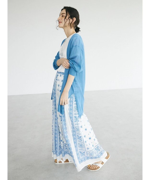 CRAFT STANDARD BOUTIQUE シアーニットトッパーカーディガン Blue