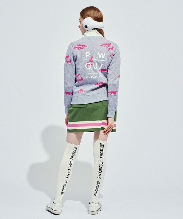 PW CIRCULUS 【こだわりシルエット/手洗い可】【WOMEN】フォックスモチーフニット グレー系