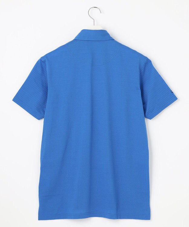 23区GOLF 【MEN】【吸水速乾・UVケア】ストレッチサッカー半袖シャツ サックスブルー系