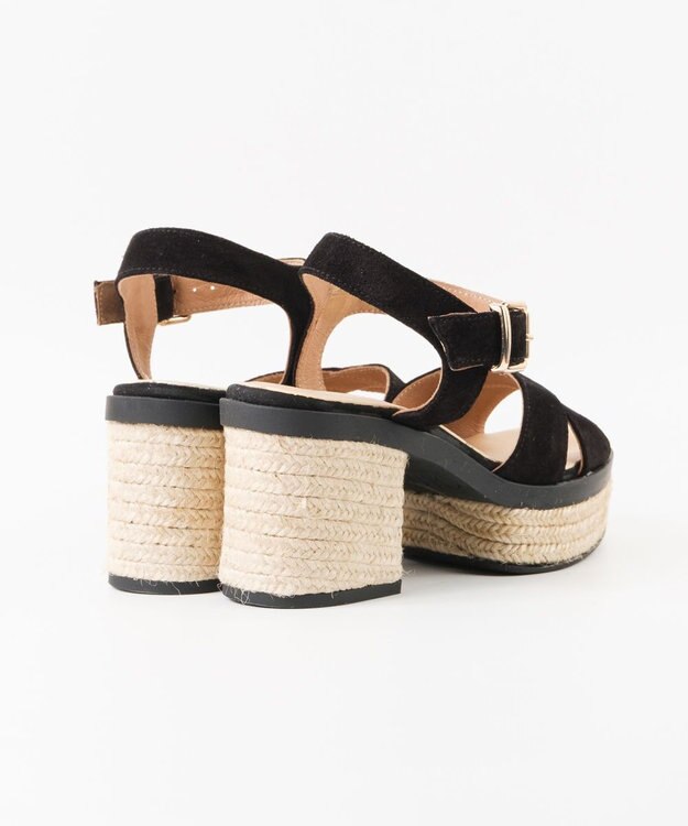 gaimo 【GAIMO/ガイモ】クロスストラップ プラットフォームサンダル/MANU ブラック