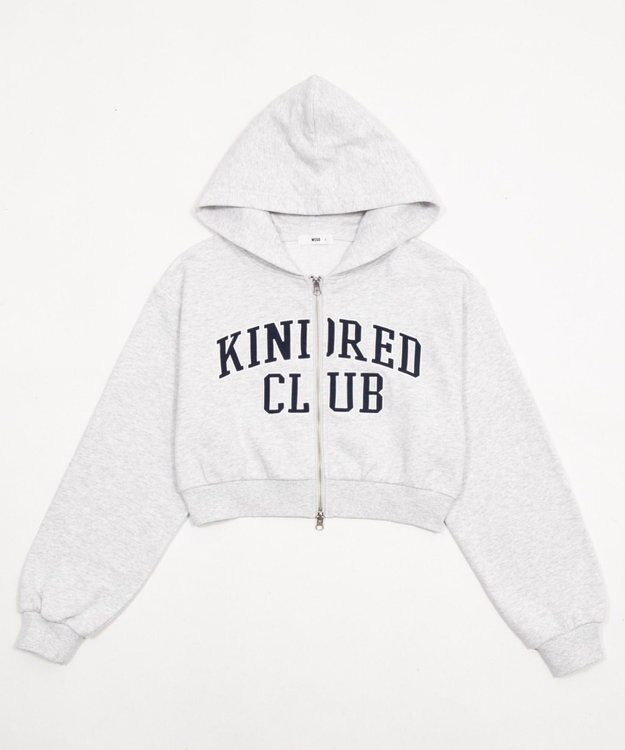 WEGO グラフィックショートZIPパーカー アッシュグレー