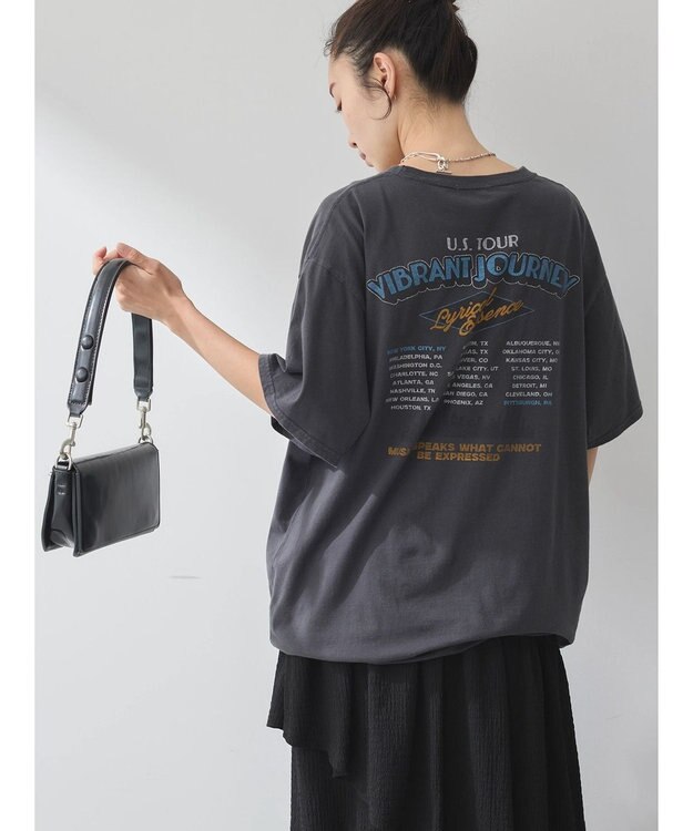 earth music&ecology ウ゛ィンテージライクツアーＴｅｅ Charcoal Gray