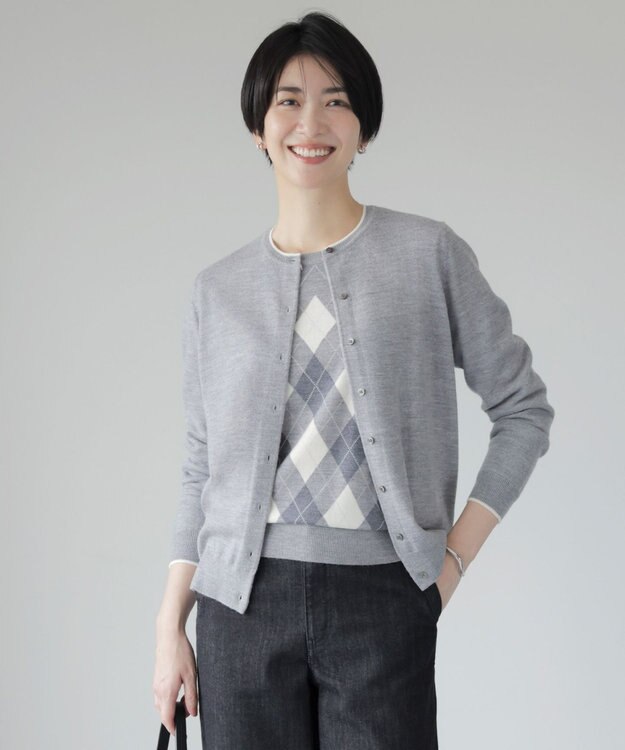 J.PRESS LADIES 【洗える】アーガイル ツイン ニット