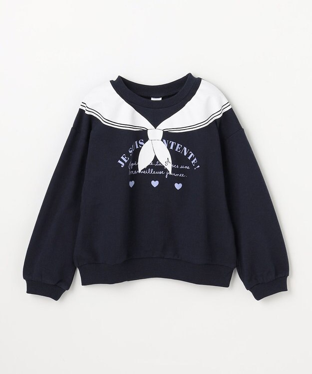 ANY KIDS 【WEB限定】7days 裏毛トレーナー ネイビー×セーラー