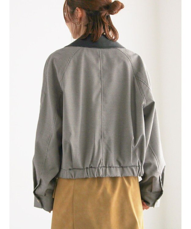 Te chichi ファブリックアソート衿付きブルゾン グレー