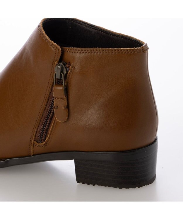 ing <ing>【WEB限定】【レイン対応】サイドファスナーショートブーツ ブラウン