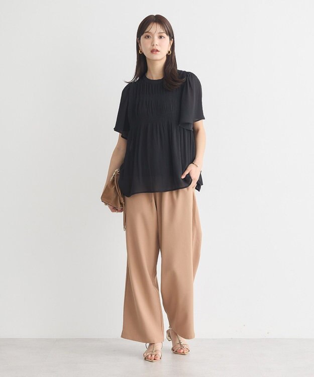 earth music&ecology リラックスワイドパンツ Camel