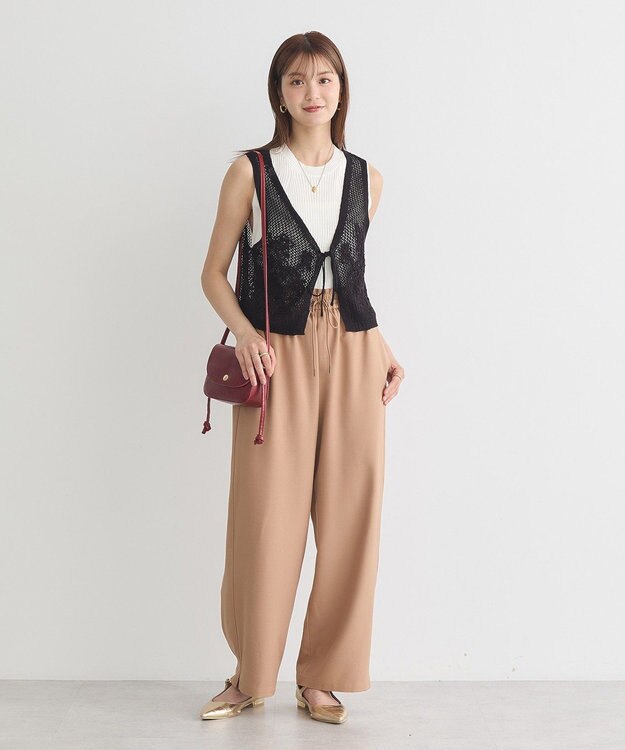 earth music&ecology リラックスワイドパンツ Camel