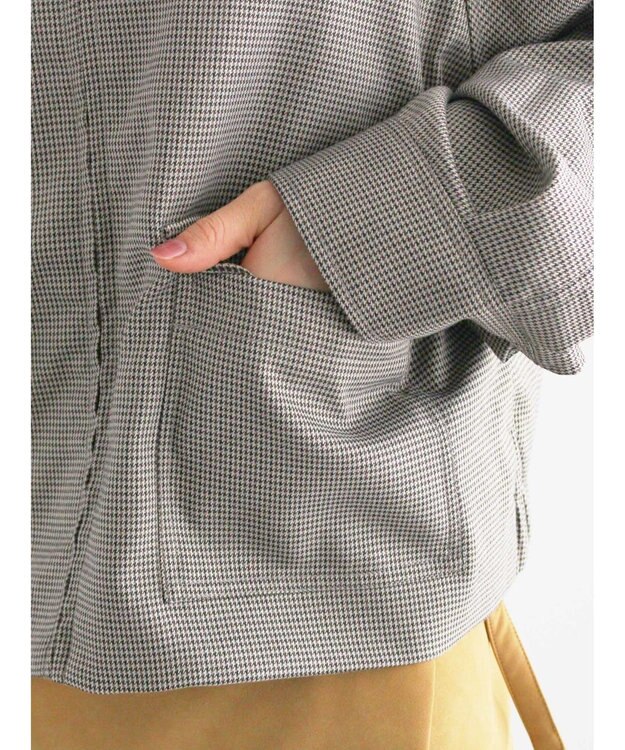 Te chichi ファブリックアソート衿付きブルゾン グレー