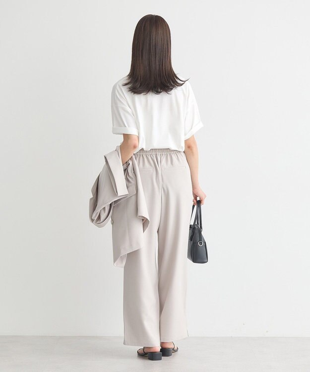 earth music&ecology リラックスワイドパンツ Gray Beige