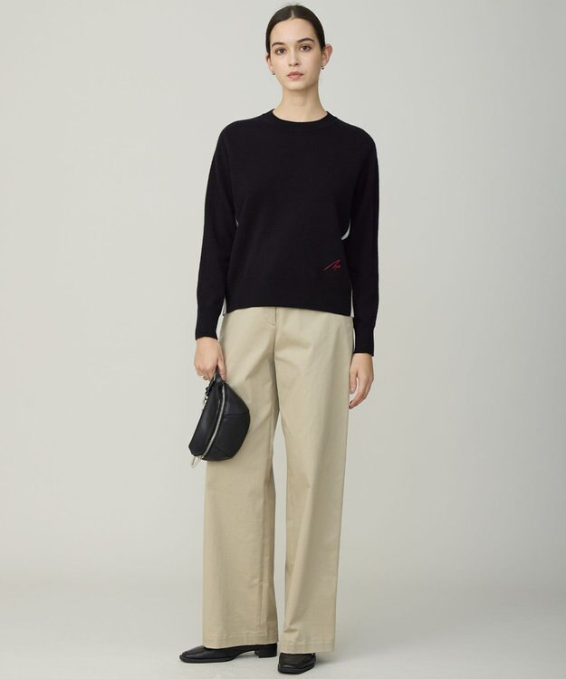 ICB 【30th ANNIVERSARY】 カシミヤブレンド 配色デザインプルオーバー ブラック