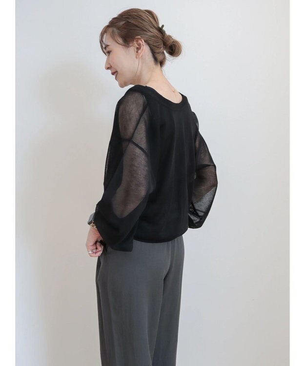 AMERICAN HOLIC 接触冷感２ＷＡＹシアーニットカーディガン Black