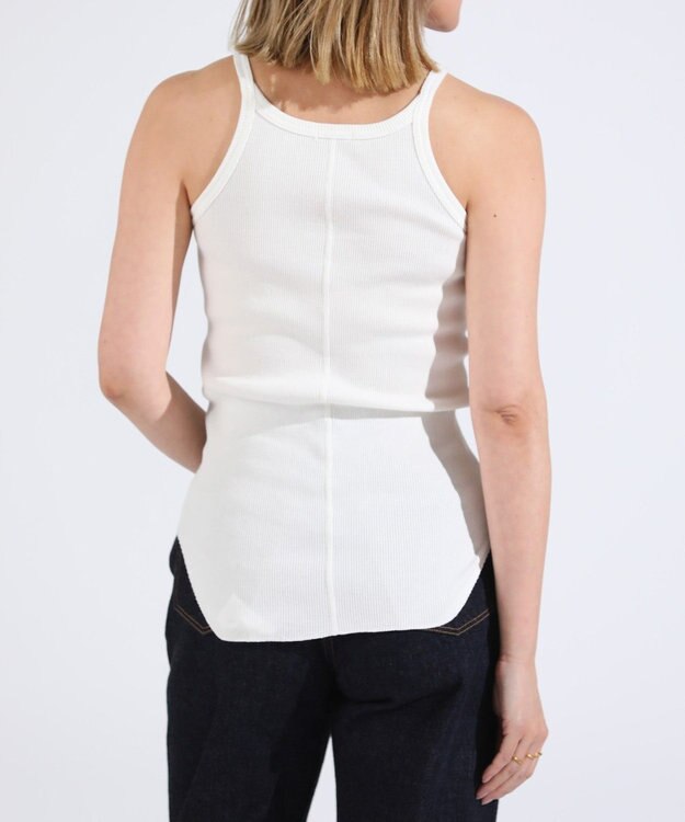 LENO TANK TOP　テレコタンクトップカットソー WHITE
