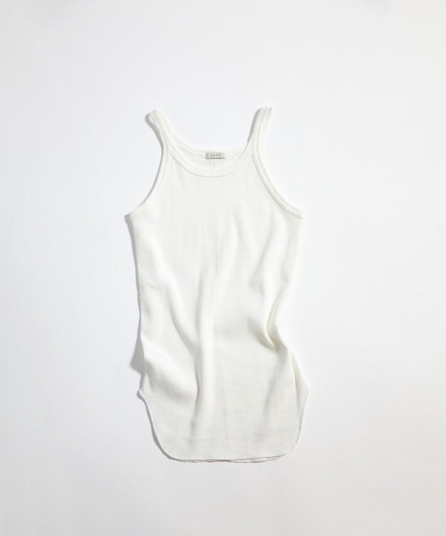 LENO TANK TOP　テレコタンクトップカットソー WHITE