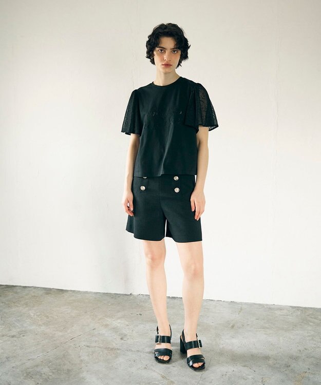 GRACE CONTINENTAL レースロゴTシャツ ブラック