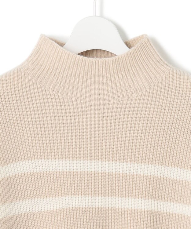 23区 S 【Oggi2月号掲載/洗える】ウールカシミヤ ボーダー ニット ベージュ×オフ