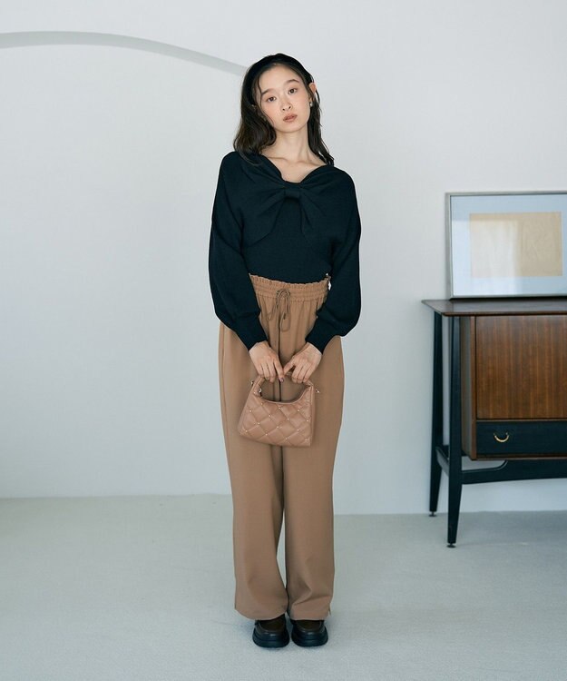 earth music&ecology リラックスワイドパンツ Camel