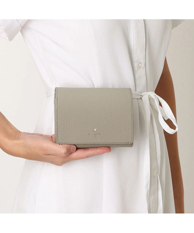 LANVIN en Bleu メラニー 二つ折り中Lファスナー財布 グレージュ