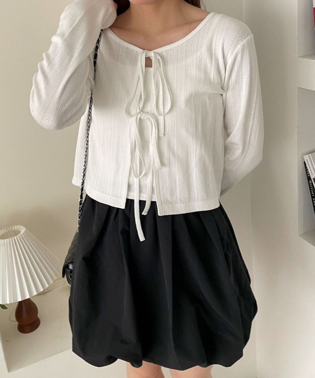 WEGO キャミセットリボンカーディガン オフホワイト