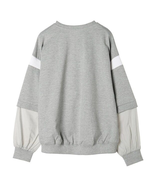AMERICAN HOLIC 袖異素材ミニ裏毛プルオーバー Light Gray Mixture