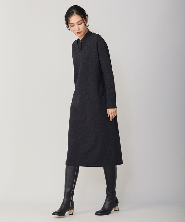 ICB 【WEB限定カラーあり】ミルドウール  ワンピース チャコール系